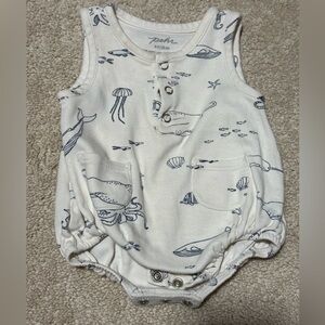 Pehr White Nautical Print Kids Bodysuit